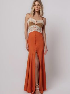 Vestido Longo Nubia Laranja