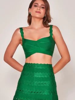 Short Saia Curta Evasê Verde Manuela